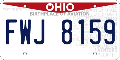 OH license plate FWJ8159