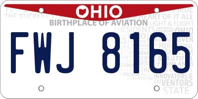 OH license plate FWJ8165