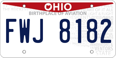 OH license plate FWJ8182