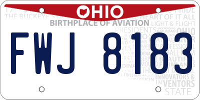 OH license plate FWJ8183