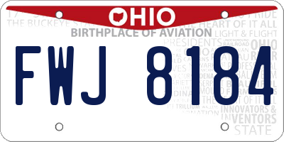OH license plate FWJ8184