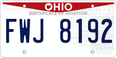 OH license plate FWJ8192