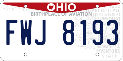 OH license plate FWJ8193