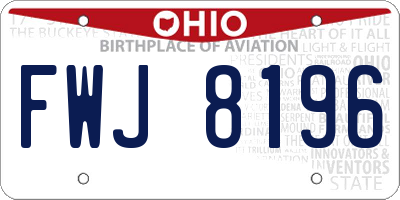 OH license plate FWJ8196