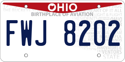 OH license plate FWJ8202