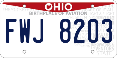 OH license plate FWJ8203