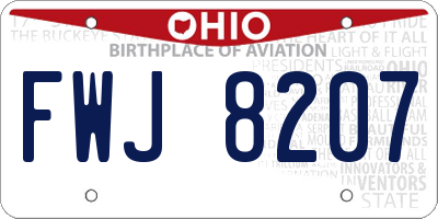 OH license plate FWJ8207