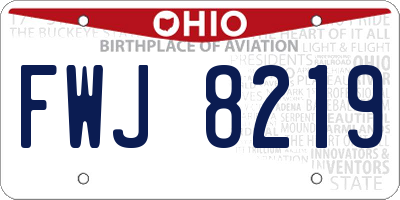 OH license plate FWJ8219