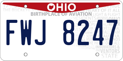 OH license plate FWJ8247