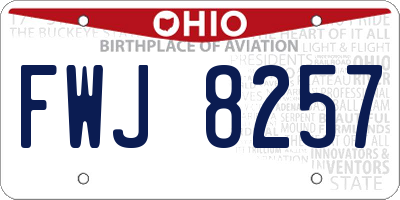 OH license plate FWJ8257