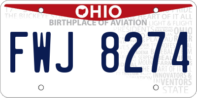 OH license plate FWJ8274