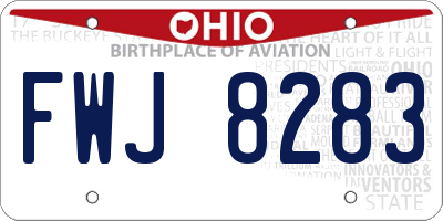 OH license plate FWJ8283