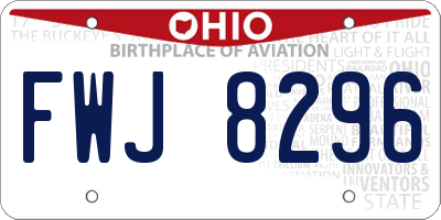 OH license plate FWJ8296
