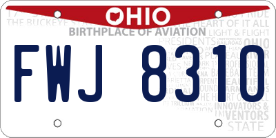 OH license plate FWJ8310