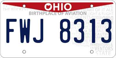 OH license plate FWJ8313