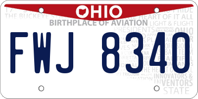 OH license plate FWJ8340