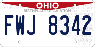 OH license plate FWJ8342