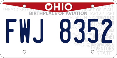 OH license plate FWJ8352