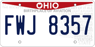 OH license plate FWJ8357