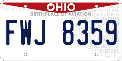 OH license plate FWJ8359