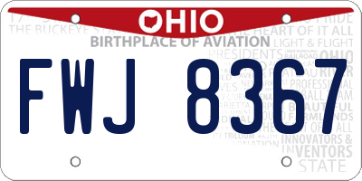 OH license plate FWJ8367