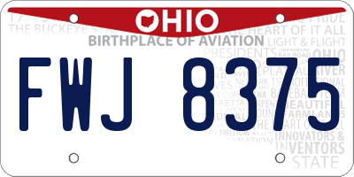 OH license plate FWJ8375