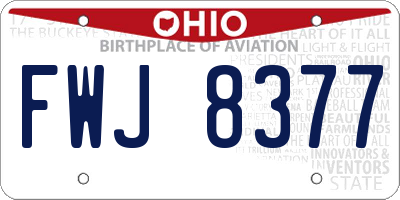 OH license plate FWJ8377