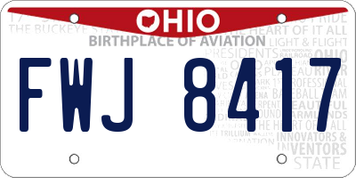 OH license plate FWJ8417