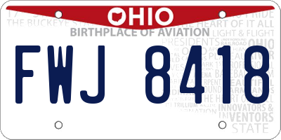 OH license plate FWJ8418