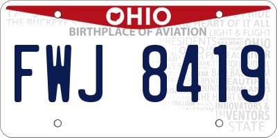 OH license plate FWJ8419