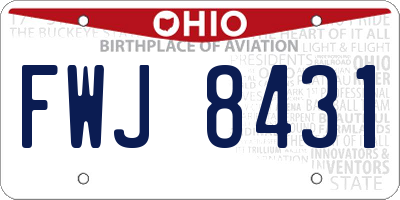 OH license plate FWJ8431