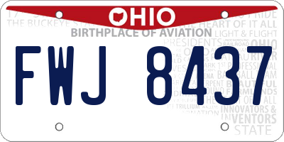 OH license plate FWJ8437
