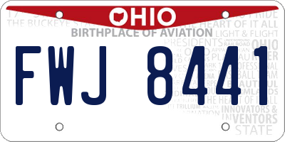 OH license plate FWJ8441