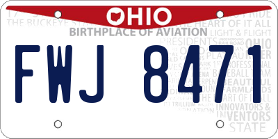 OH license plate FWJ8471