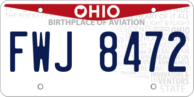 OH license plate FWJ8472