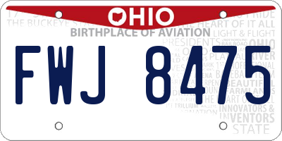 OH license plate FWJ8475