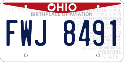 OH license plate FWJ8491