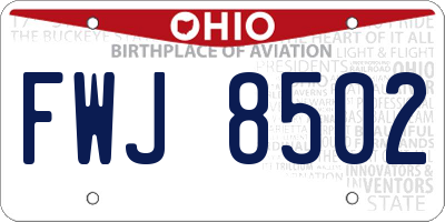 OH license plate FWJ8502