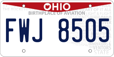 OH license plate FWJ8505