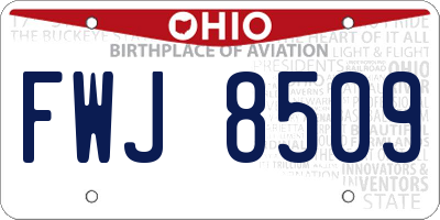 OH license plate FWJ8509