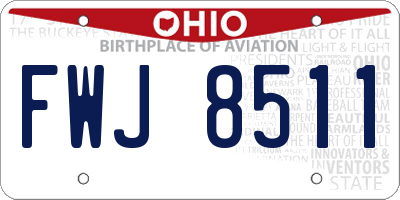 OH license plate FWJ8511