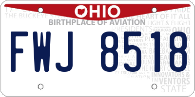 OH license plate FWJ8518
