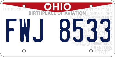 OH license plate FWJ8533