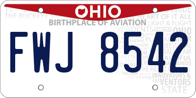 OH license plate FWJ8542