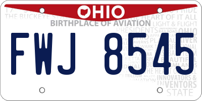 OH license plate FWJ8545