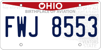 OH license plate FWJ8553