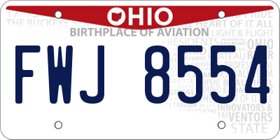 OH license plate FWJ8554