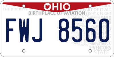 OH license plate FWJ8560