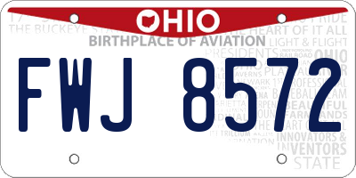 OH license plate FWJ8572
