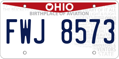 OH license plate FWJ8573